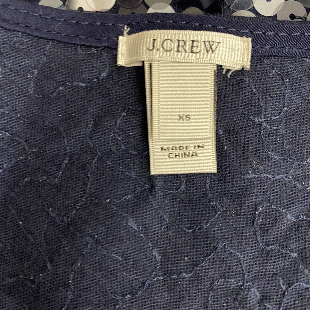 J. Crew Sequin Tank Top Size Xs Colorblock Navy B… - image 8